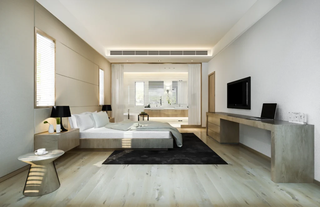 LIVING, BED & KITCHEN 800 x 800 mm. vitrified tiles flooring & skirting in entire flat
